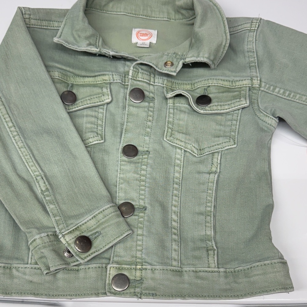 Kids Green Denim Jacket